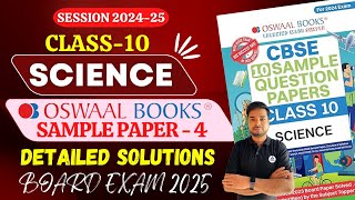 Oswaal Sample Paper 4 Class 10 Science Session 202324 Detailed Solution Oswaal Science Sample Paper [upl. by Assirralc]