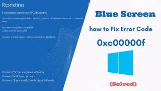 Blue Screen how to Fix Error Code 0xc00000f on Windows Solved [upl. by Yren]