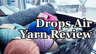 A super soft blow yarn that wont break the bank  Drops Air Yarn Review [upl. by Bleier70]