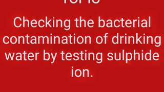 Checking the bacterial contamination of drinking water by testing sulphide ion [upl. by Antonella]