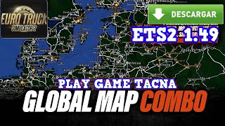 Gran combo de mapa global con promodstgs  SRMapv122 Roextended para ets2 149 [upl. by Evilc]