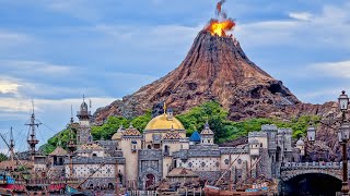 Erupting Volcano  Mount Prometheus  Tokyo Disneysea  Eruption [upl. by Hilar]