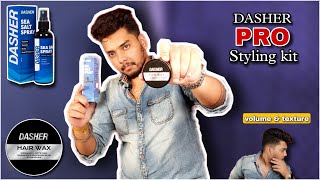 DASHER PRO STYLING KIT  DASHER SEA SALT SPRAY  DASHER HAIR WAX  Review  JTO [upl. by Akieluz]