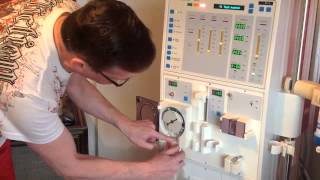 Home haemodialysis lining the machine [upl. by Eicnarf]