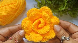 TUTORIAL Como hacer una rosa a crochet paso a paso [upl. by Caplan221]