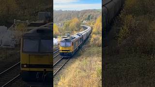 todmorden freight train 6e09 liverpool biomass drax gbrf class60 loco 60056 railway [upl. by Akemit]