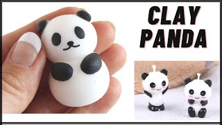 DIY Clay Panda  No Bake Air dry Clay panda [upl. by Enirehtak]