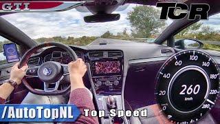 VW Golf GTI TCR  TOP SPEED on AUTOBAHN NO Speed LIMIT by AutoTopNL [upl. by Ainyt467]