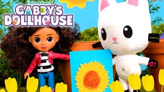 Planting Flowers with Gabby Step by Step Guide for Kids  GABBYS DOLLHOUSE TOY PLAY ADVENTURES [upl. by Anatollo]