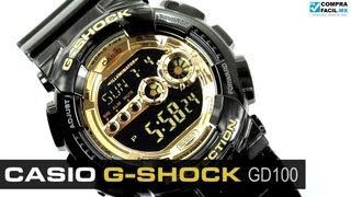 Reloj Casio GShock GD100 Gold  wwwCompraFacilmx [upl. by Aisatana]