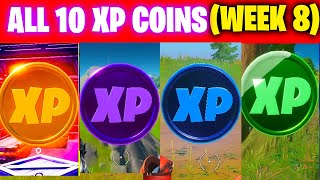 All XP COINS LOCATIONS IN FORTNITE SEASON 4 Chapter 2 WEEK 8 [upl. by Kolb]