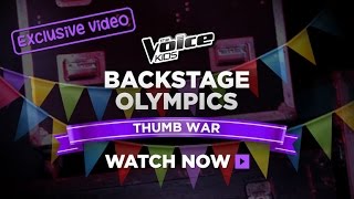 Backstage Olympics Thumbwars  The Voice Kids Australia 2014 [upl. by Aicemaj512]