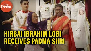 Watch Hirbai Ibrahim Lobi from the Siddi community receives Padma Shri award [upl. by Nytsirhc234]