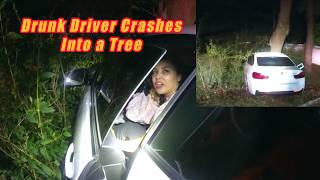 Drunk Woman TOTALS BMW After Crashing into a Tree at DOUBLE the Legal Limit [upl. by Iveksarap86]