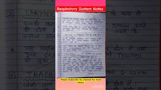 Respiratory System Notes respiratorysystemanmgnm bscnursing medical neetnursingnotesviral [upl. by Kcirrek686]