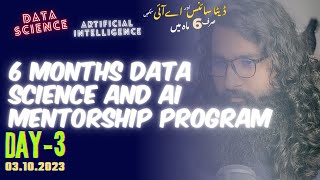 Day3 6 months long Data Science and AI mentorship Program [upl. by Ilrebmik]