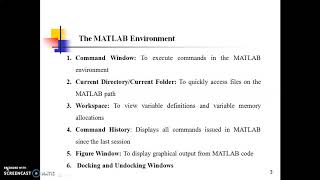 Introduction to MATLAB Environment [upl. by Nabalas611]