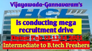 HCL l Mega Recruitment Drive l Vijayawada l Gannavaram l [upl. by Sinnelg538]