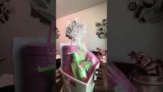 Inexpensive gift finished shrink wrapped and adding the bow trending giftideas giftbaskets [upl. by Ama]