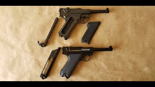 Comparing the Umarex Legends P08 Luger air gun standard and blow back models [upl. by Yecats]