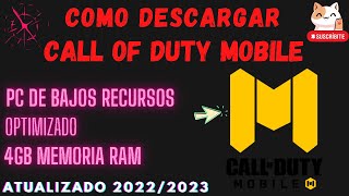 Como Instalar COD Mobile en PC 2023 ✔️  Call of Duty Mobile para pc Bajos Recursos [upl. by Euphemia]