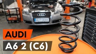 Wie AUDI A6 2 C6 Fahrwerksfedern vorne  Schraubenfeder vorne wechseln AUTODOC TUTORIAL [upl. by Adriaens660]