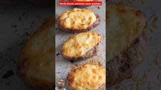 Garlic butter potatoes pocket potato jacketpotato food recipe garlicmashedpotatoes [upl. by Pallaton]