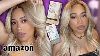 How To Tone 613 Wig w Natural Dark Roots Using Wella Toner  ft Seemor  Amazon Prime Wigs [upl. by Jessey]