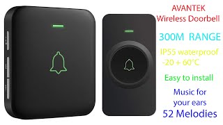 AVANTEK Waterproof Wireless Doorbell FULL REVIEW [upl. by Luca]