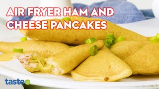 How to make 4ingredient air fryer ham and cheese pancakes  tastecomau [upl. by Lisab]