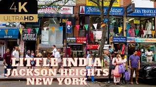 Little India New York Jackson Heights Queens New York  Street food  4K [upl. by Therese]