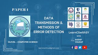 Quick recap Chapter 2 Data Transmission amp Error Detection IGCSEGCSE Computer SciencePaper 1 [upl. by Hsirrehc]