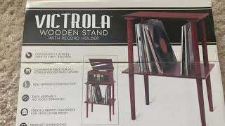 Victrola Wooden Stand Estante victrola para tocadiscos de Madera en Español [upl. by Helas]