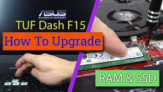 How to InstallUpgrade RAM and m2 SSD in ASUS TUF Dash F15 Gaming Laptop NVMe only [upl. by Idid216]