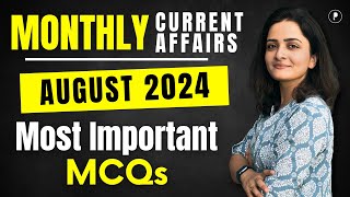 August 2024 Monthly Current Affairs by Parcham Classes  Current Affairs Revision by Richa Ma’am [upl. by Naerol382]