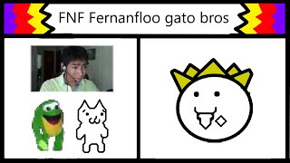 FNF fernanfloo gato bros syobon action  FNF ModHard  Gatito Arcoiris YT [upl. by Kazue390]