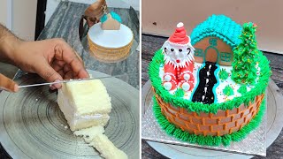 Super Christmas Cake Decorating Ideas  Christmas House Cake Design  Christmas tree Cake [upl. by Najram933]