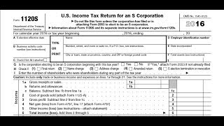 How to fill out a selfcalculating Form 1120S S Corporation Tax Return and Schedule K1 [upl. by Disharoon]