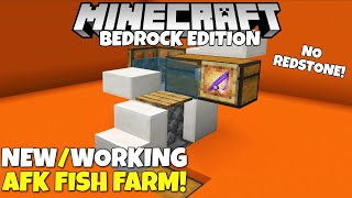 Minecraft Bedrock WORKING AFK Fish Farm With Auto clicker All Bedrock Platforms [upl. by Nashner]