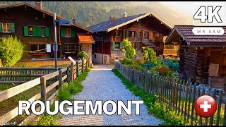 Walking in Rougemont Switzerland  the most beautiful Swiss villages walking tour 4K 60fps 🇨🇭 [upl. by Buck]