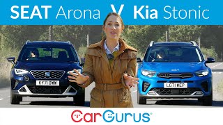 2021 Seat Arona vs Kia Stonic Battle of the baby crossovers [upl. by Zigmund]