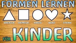 Formen lernen  Lernvideo für Kleinkinder auf deutsch  Dreieck Viereck Kreis Herz und Stern [upl. by Darsie]