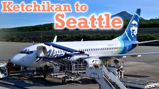 Full Flight Alaska Airlines B737700 Ketchikan to Seattle KTNSEA [upl. by Atinuhs]