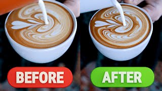 5 MOST COMMON Latte Art MISTAKESand fixing them [upl. by Enaitsirhc]