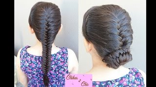 French Fishtail Braid Updo 2 Options  Bun Hairstyles  Braided Hairstyles [upl. by Amilb]