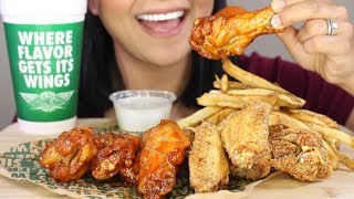 ASMR WINGSTOP Lemon Pepper and Ancho Honey Glazed WINGS Eating Sounds NO TALKING [upl. by Findley855]