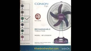 Conion 16 inch Rechargeable table fan 12v 5Ah battery chargerfan [upl. by Eirok]