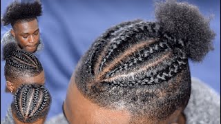 Mens Easy BraidCornrow Hairstyle with Puff  High Top Fade [upl. by Ardiek63]