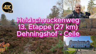 Heidschnuckenweg 13 Etappe 27 km Dehningshof  Celle  4K HD [upl. by Adamsun]