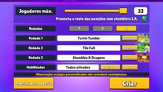 jogando stumble guys no mapa do Turtle Tumble Tile Fall e Stumbles amp Dragons [upl. by Yarod]